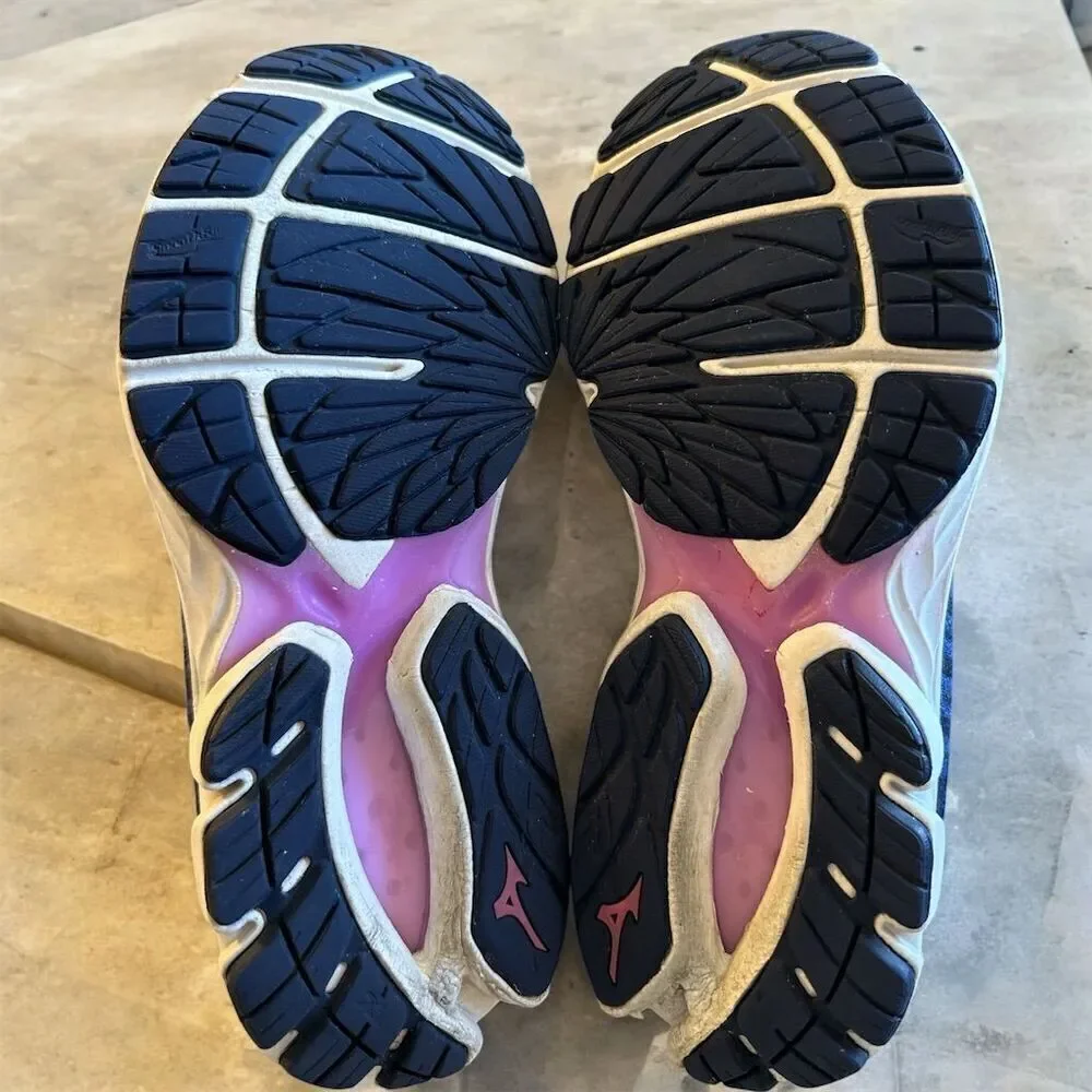 Mizuno Wave Rider Waveknit Navy Blue Women's Athletic Shoes